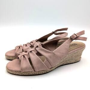 Bella Vita Cheerful Espadrille Sandals Women's Blush Linen Print Size US9M EU39